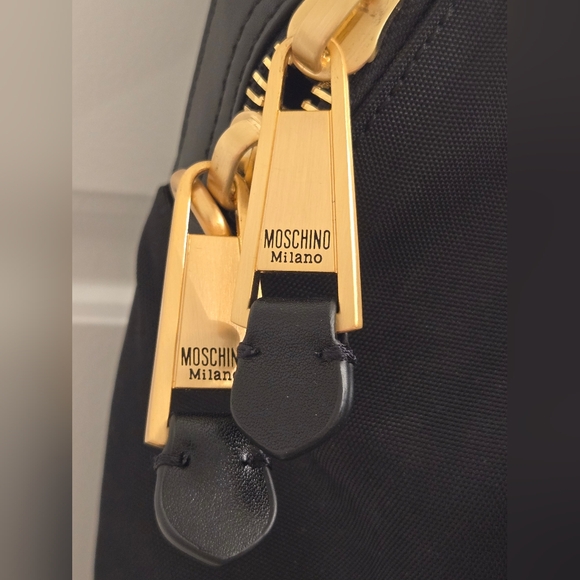 Moschino Black And Gold Mini Nylon Backpack Like New! main image 4